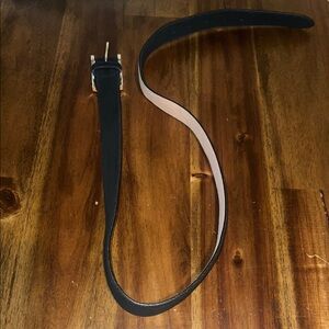 Todd Snyder Black Leather Belt with Metal Buckle